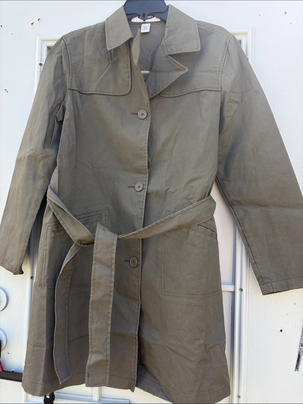 Old Navy Olive Belted Trench Coat